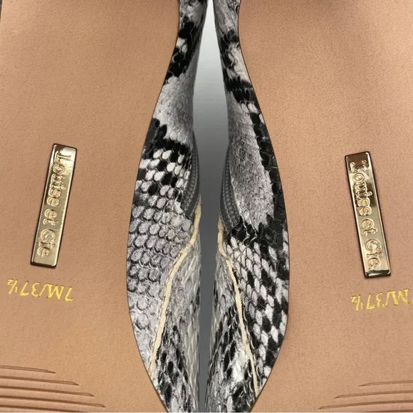 LOUISE ET CIE SID Black White Snake POINTY TOE BOOTS Womens Size 7 - Picture 10 of 12